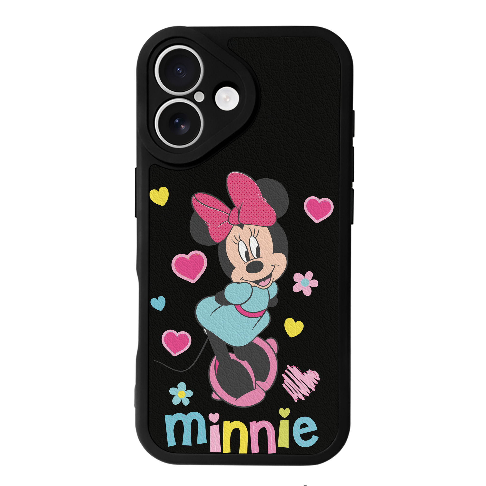 （画像用） ミッキーマウス Mickey Mouse 【iPhone 16シリーズ対応】シリコンスマホケース（レザー調） 材質：シリコン